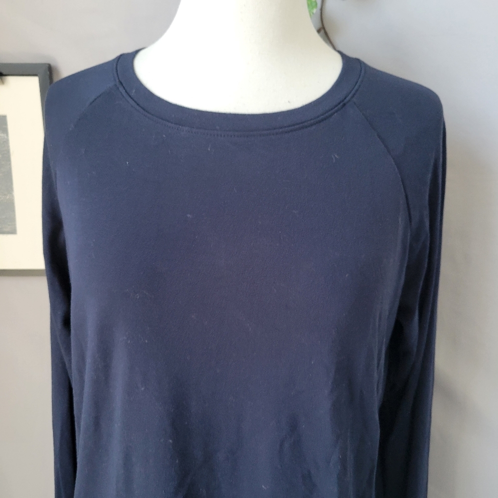 Cozy Earth Brushed Bamboo Soft Pullover Long Sleeve Crew Sweatshirt Navy S - Picture 4 of 14